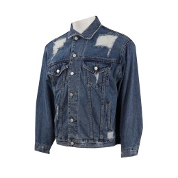 JN005 homemade hole edging denim jacket denim  garment factory JN005 homemade hole edging denim jacket denim  garment factory
